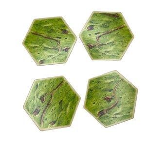 Settlers of Catan #3061 Replacement 4 Hex Terrain Tiles Pieces. Pasture